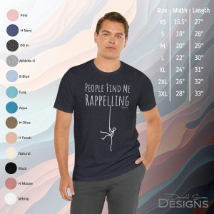 People Find Me Rappelling Unisex Jersey Short Sleeve Tee, Climbing, Rock Climbing, Climber, Mountaineering