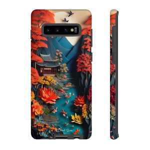 Japanese Koi Fish Pond Paper Art Samsung Galaxy, Google Pixel Tough Phone Cases