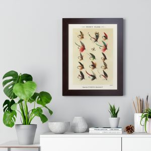 Vintage Trout Flies (No 2) Framed Vertical Poster, Trout Fishing, Fly Fishing