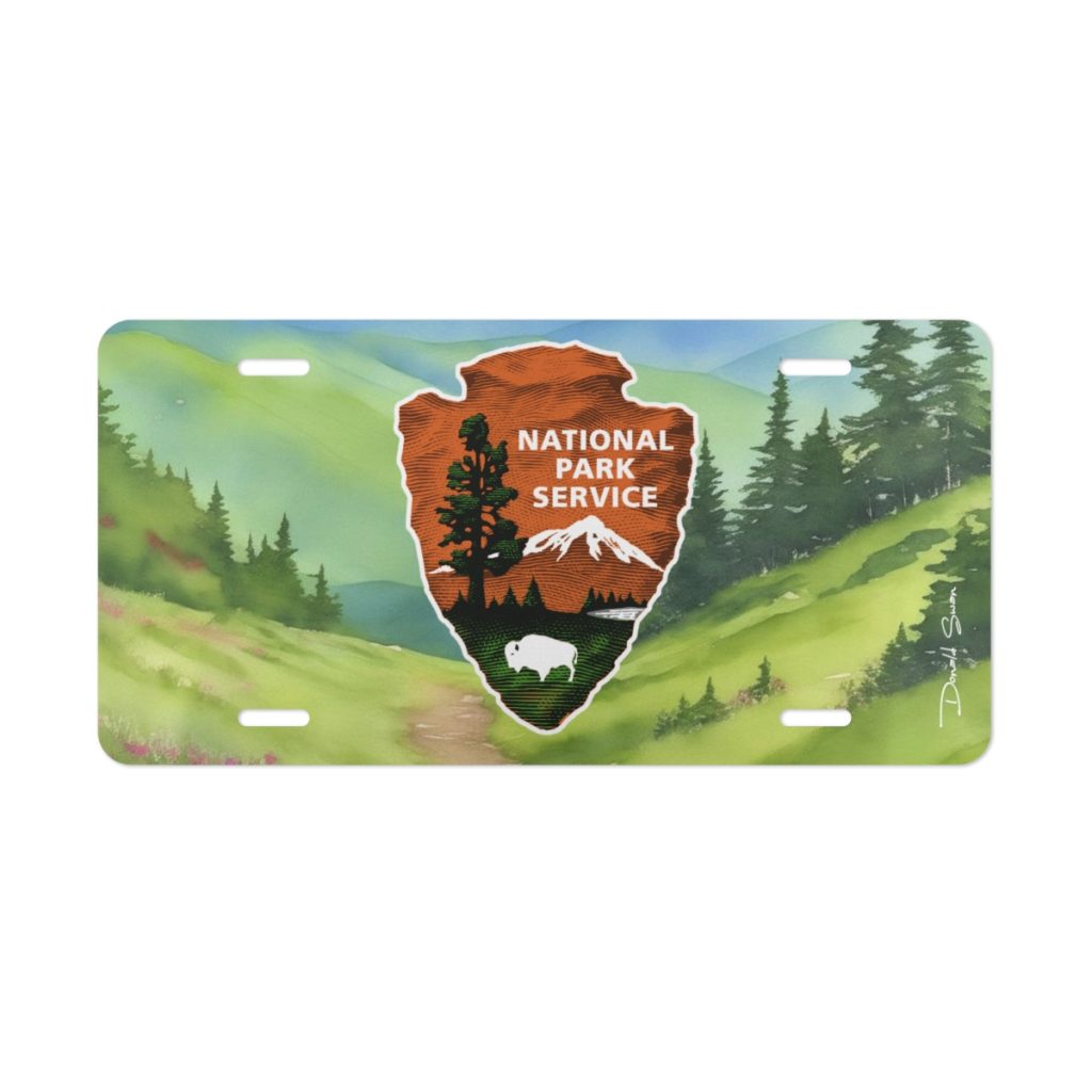 National Park Service Vanity Plate, Hiker, Hiking, Scenic, National Parks